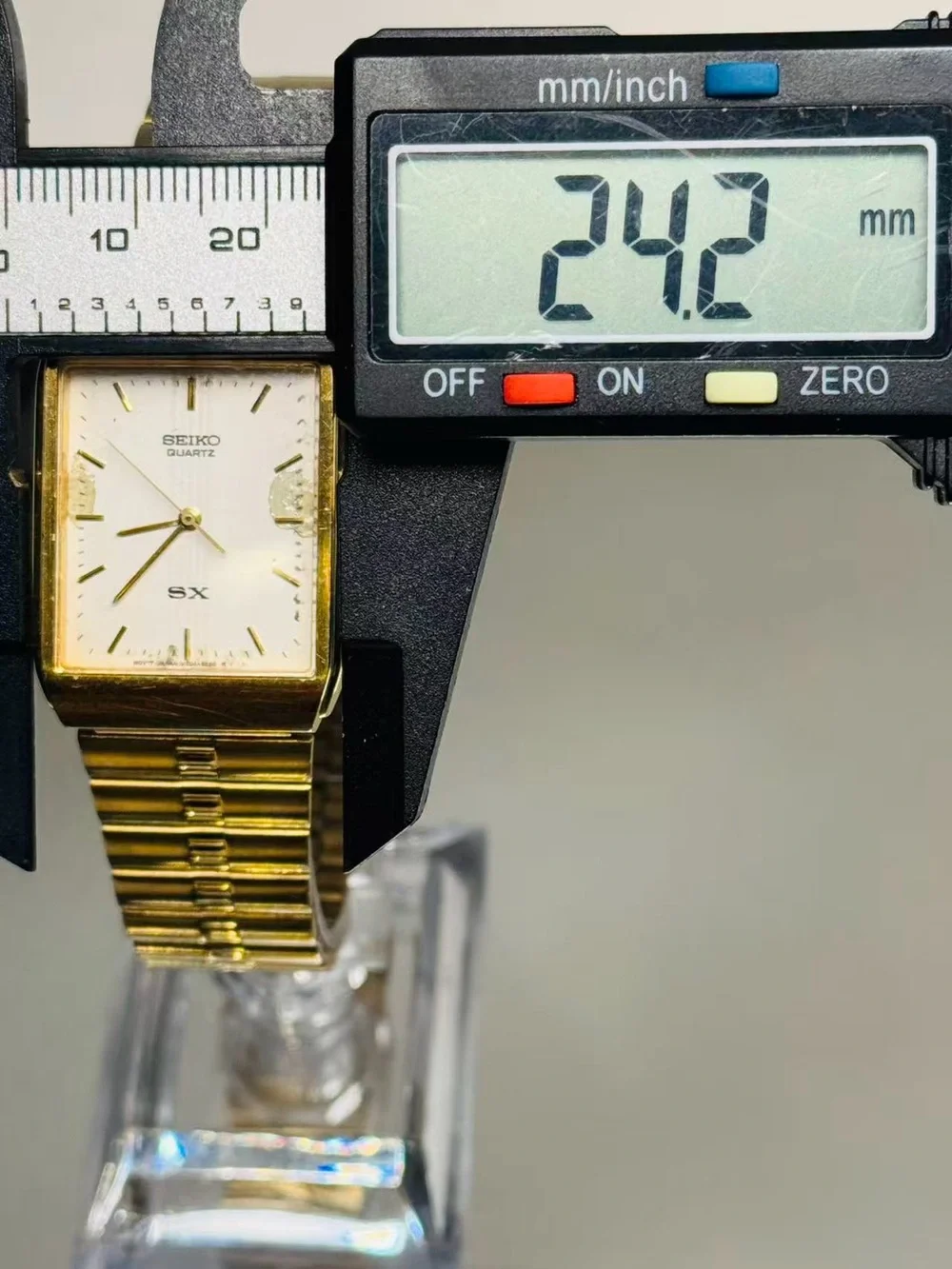 Vintage Seiko SX Quartz Gold Tone Rectangular Dress Men Watch Runs New Battery